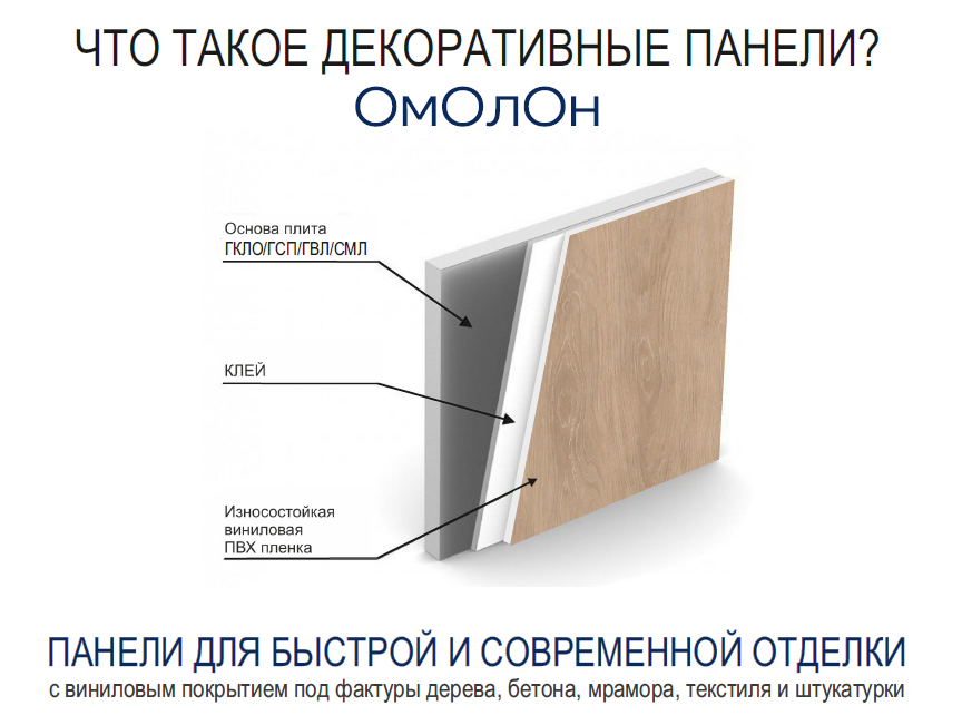 Панель для внутренней отделки, с декором Дуб Седой